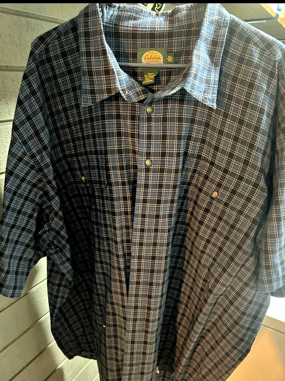 Cabela's Plaid Button Down in Blue & Brown Size 3XL Tall
